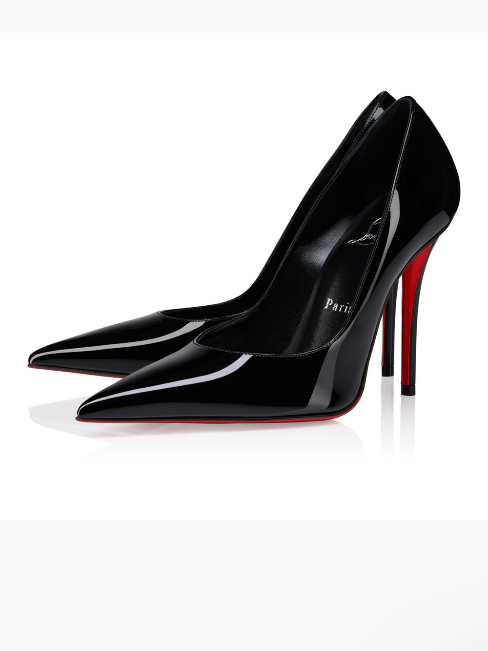 Christian Louboutin Black Patent Leather Heels Miss Z 100mm size 37.5